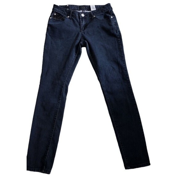 Baby Phat Size 9 Jeans Y2K Dark Wash Denim Stretch Jeans Straight Leg Pants Low - Picture 2 of 11